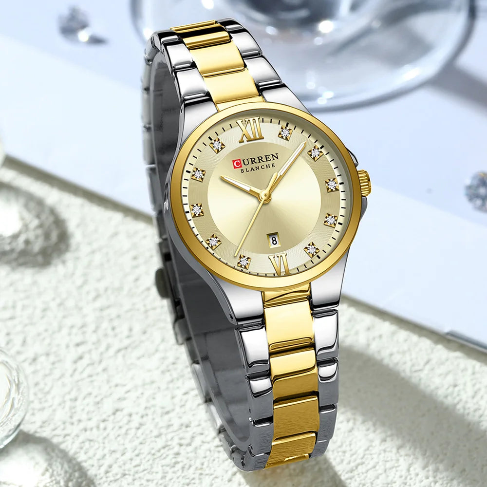 Women Stainless Steel Waterproof Luminous Quartz Watch