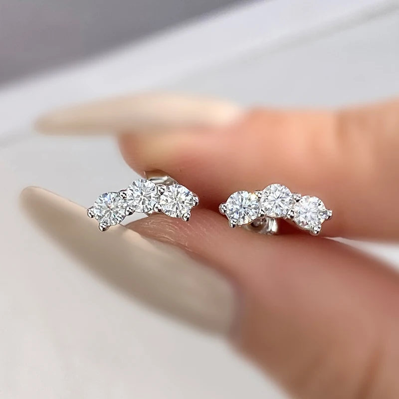 Check Out Our Mobile Watch Price, Womens Plated White Gold Stone Moissanite Stud Earrings