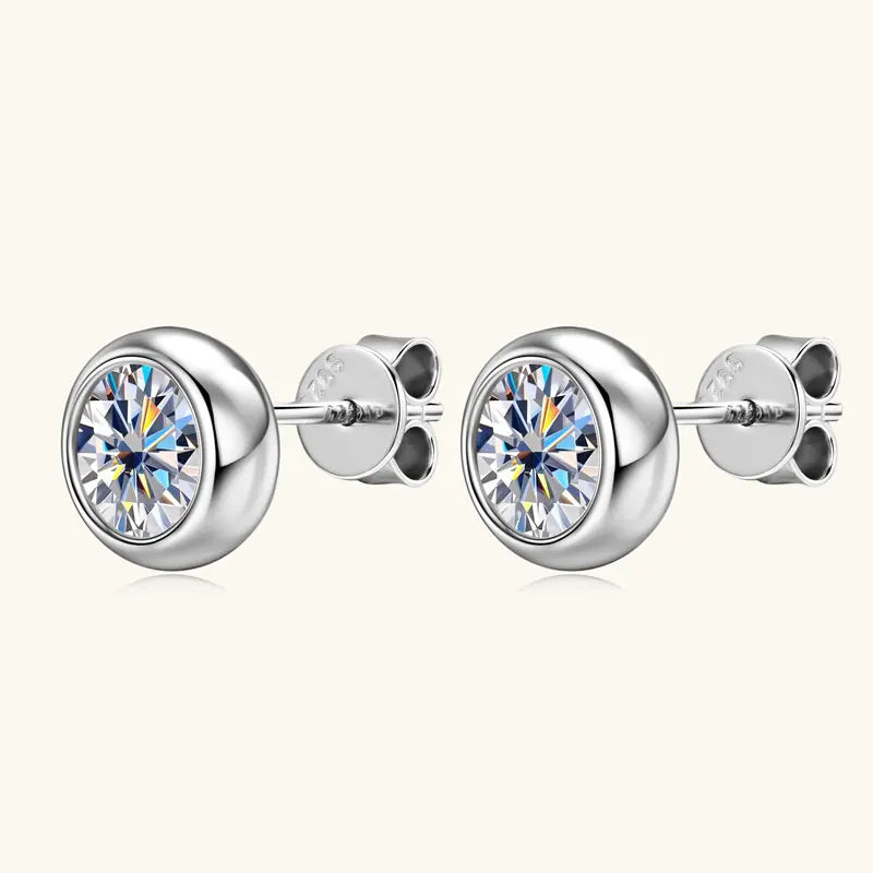 Moissanite Silver Plated Gold Earrings for Women
