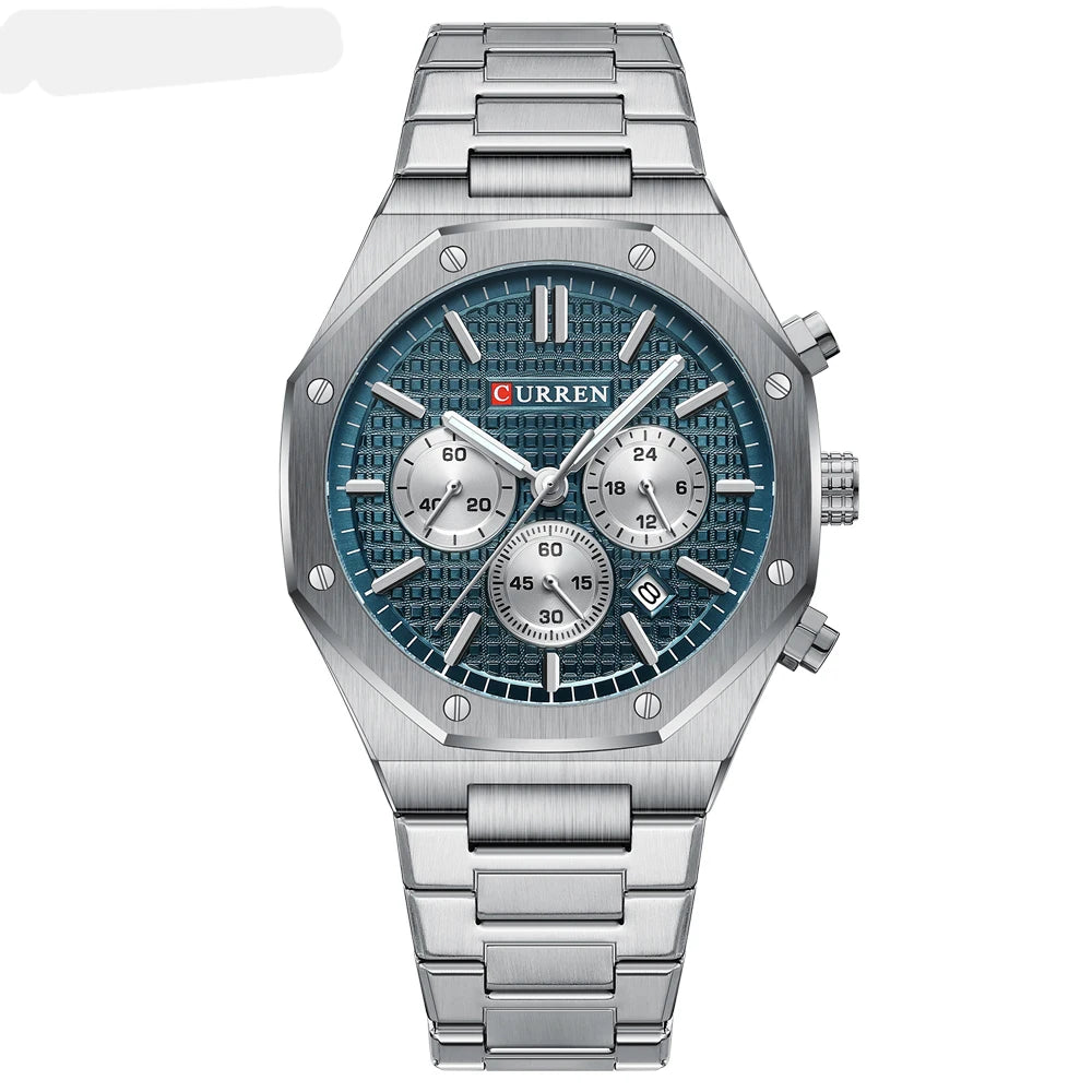 Men's Stainless Steel Quartz Waterproof Watch