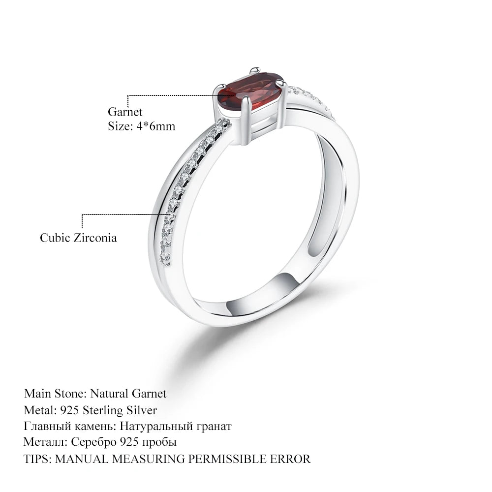 Women Infinity Genuine Oval Topaz Garnet Amethyst Opal Ring