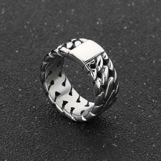 Men's Stainless Steel Ring, Support Engraved Name Service