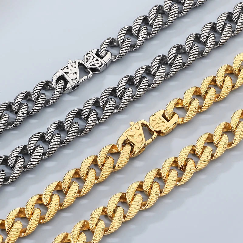 Twisted Stainless Steel Necklace for Men