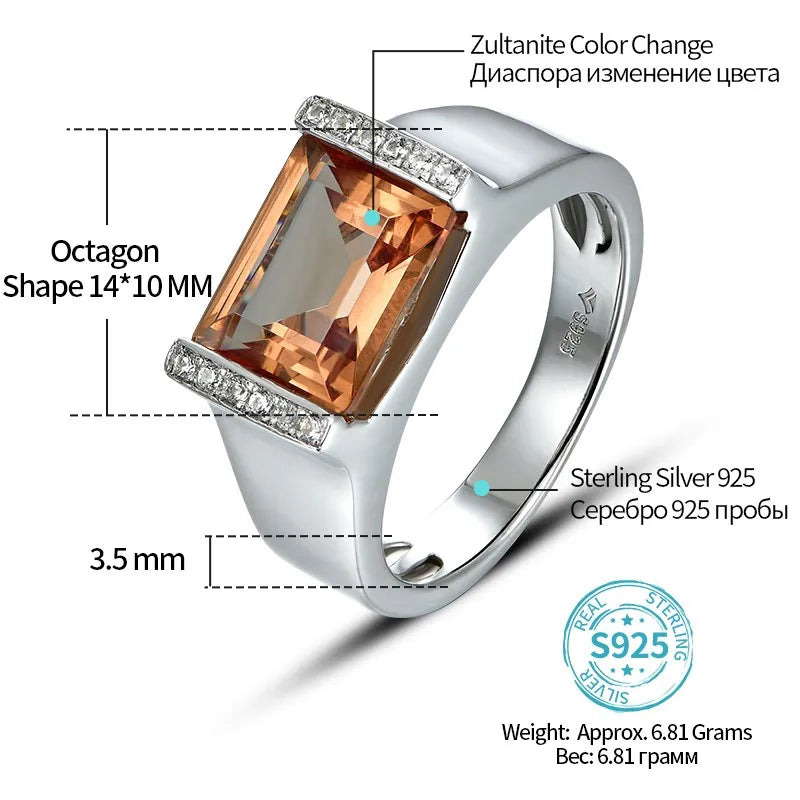 Men's Sterling Silver Ring S925 Wedding  Rings 5.5 Carats