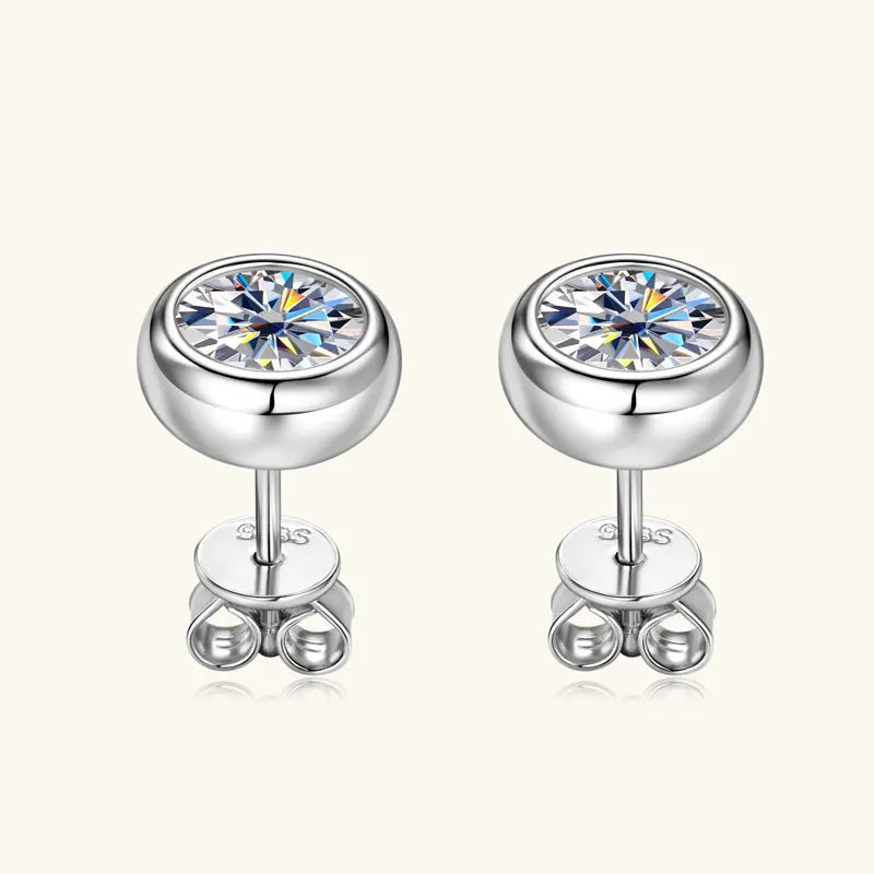 Moissanite Silver Plated Gold Earrings for Women