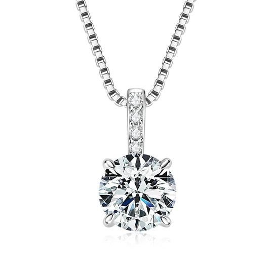 Women's Moissanite Box Chain 925 Sterling Silver Necklace