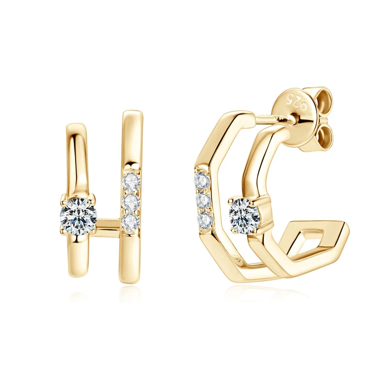 Check Out Our Mobile Watch Price, Womens Moissanite Sterling Silver Stud Ear Cuffs Earrings