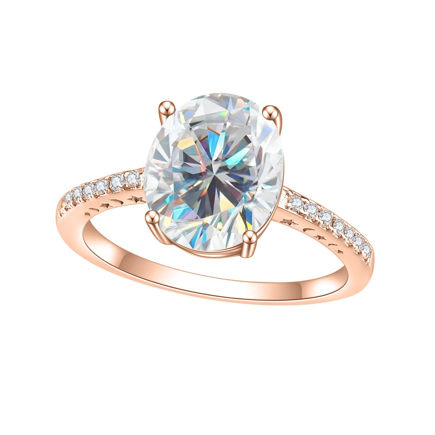 AU750 585 14K 10K 18K Gold 925 Silver Moissanite Ring.