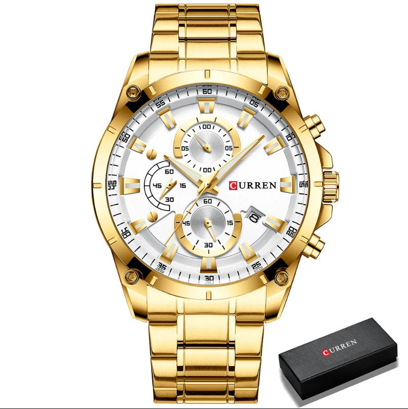 Men's Luxury Sport Quartz Gold  Wristwatch
