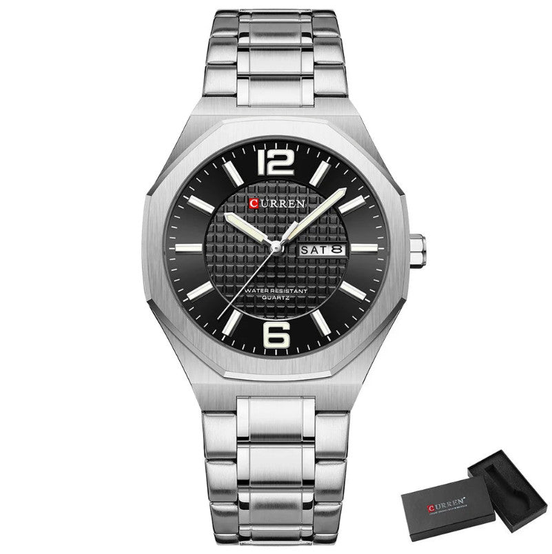 Men's Stainless Steel Business Quartz Fashion Wristwatch