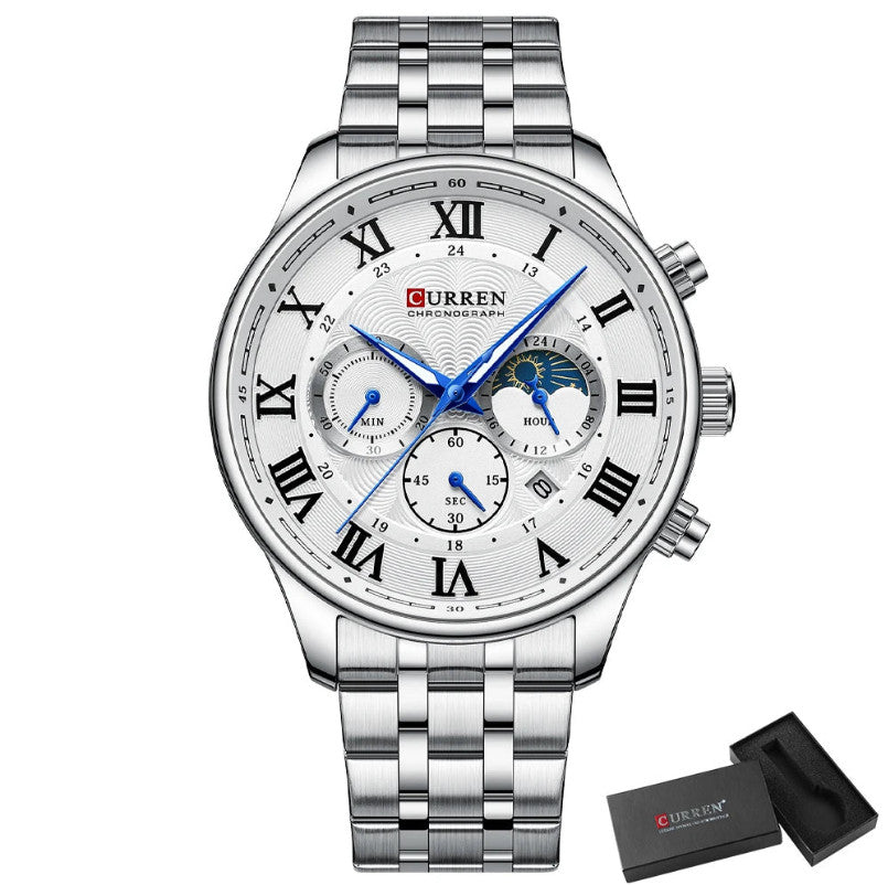 Men's Stainless Steel Chronograph Luminous Watch