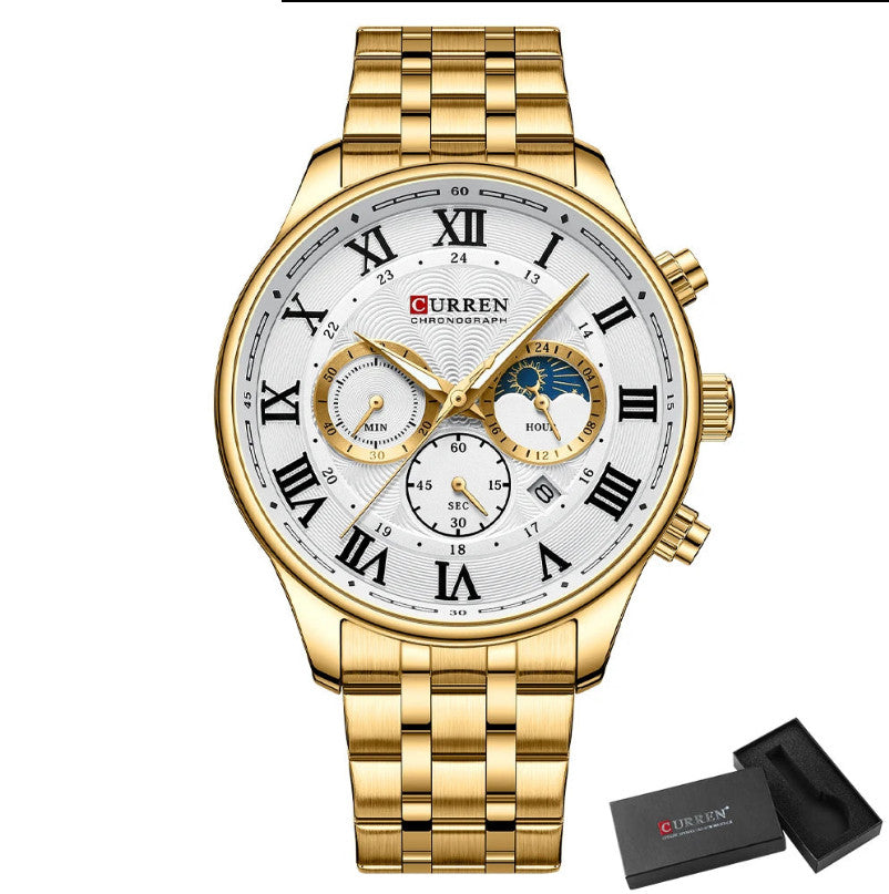 Men's Stainless Steel Chronograph Luminous Watch