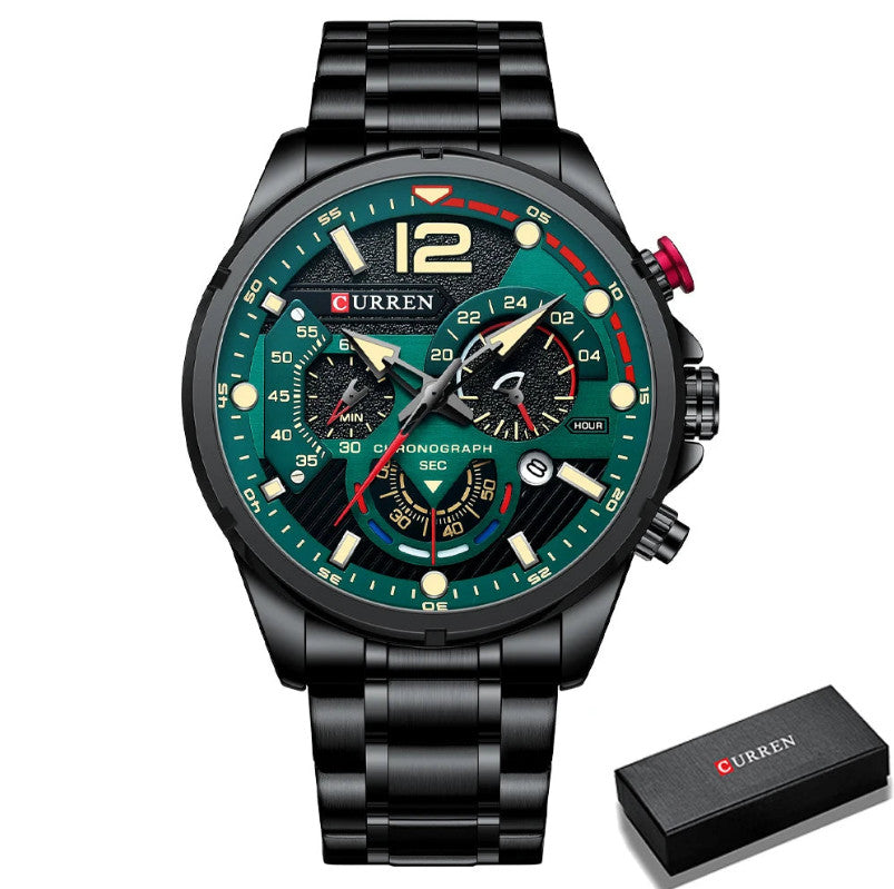 Men's Stainless Steel Quartz Chronograph Luminous Watches