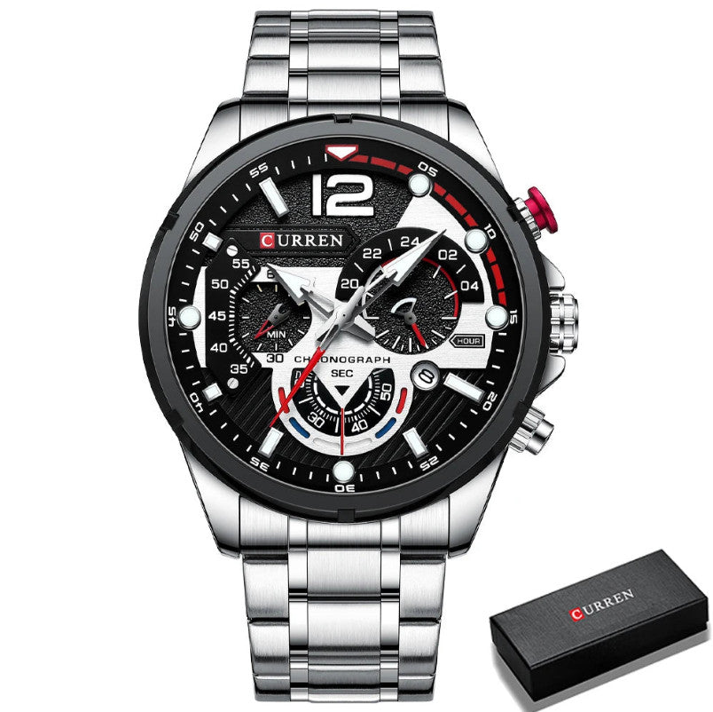 Men's Stainless Steel Quartz Chronograph Luminous Watches