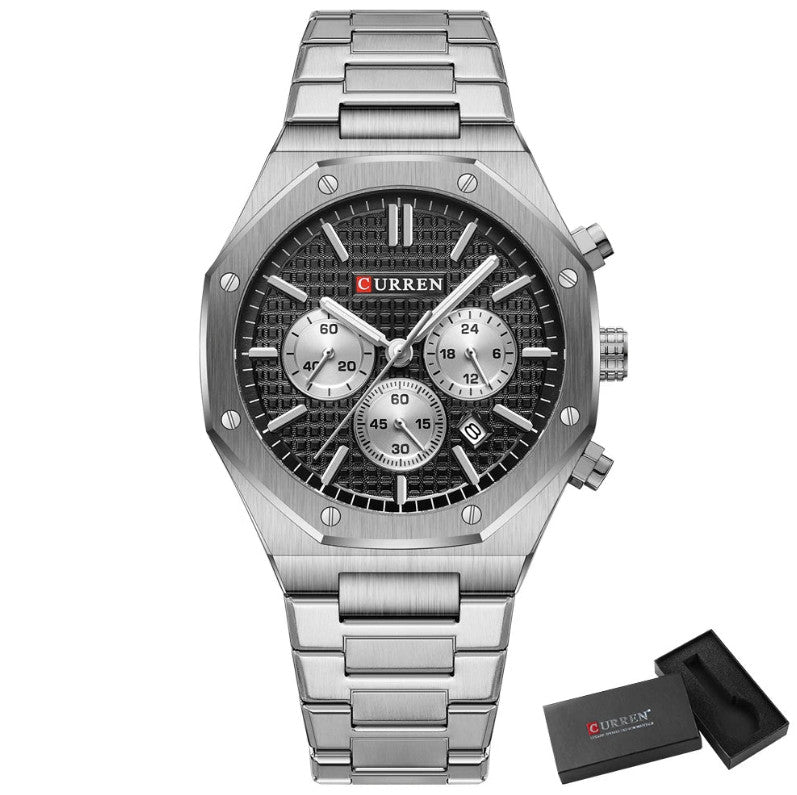 Men's Stainless Steel Quartz Waterproof Watch