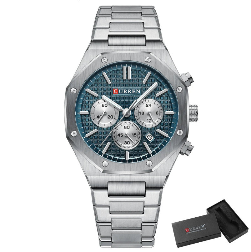 Men's Stainless Steel Quartz Waterproof Watch