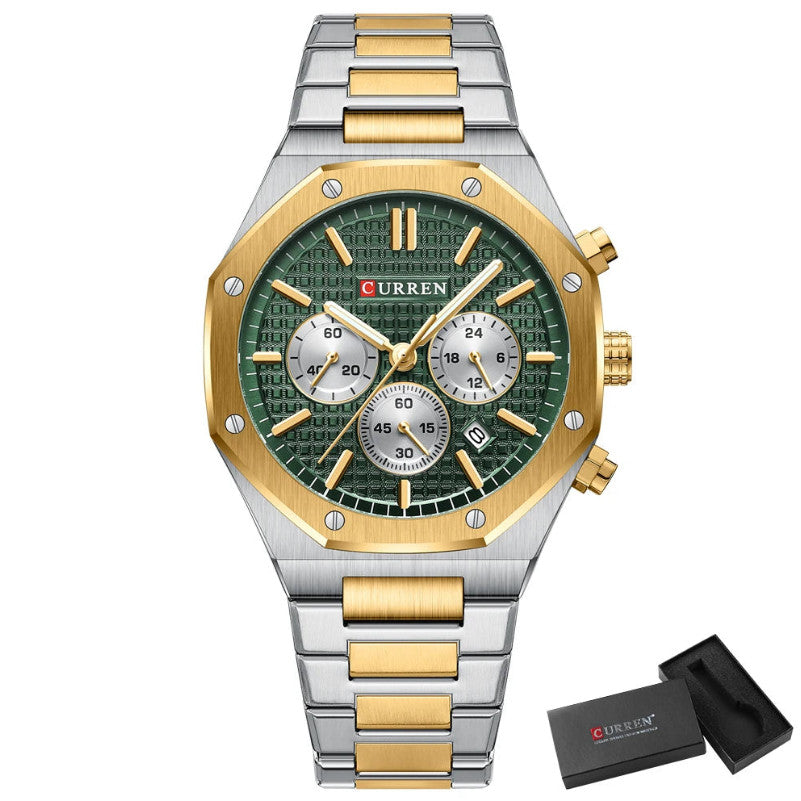 Men's Stainless Steel Quartz Waterproof Watch