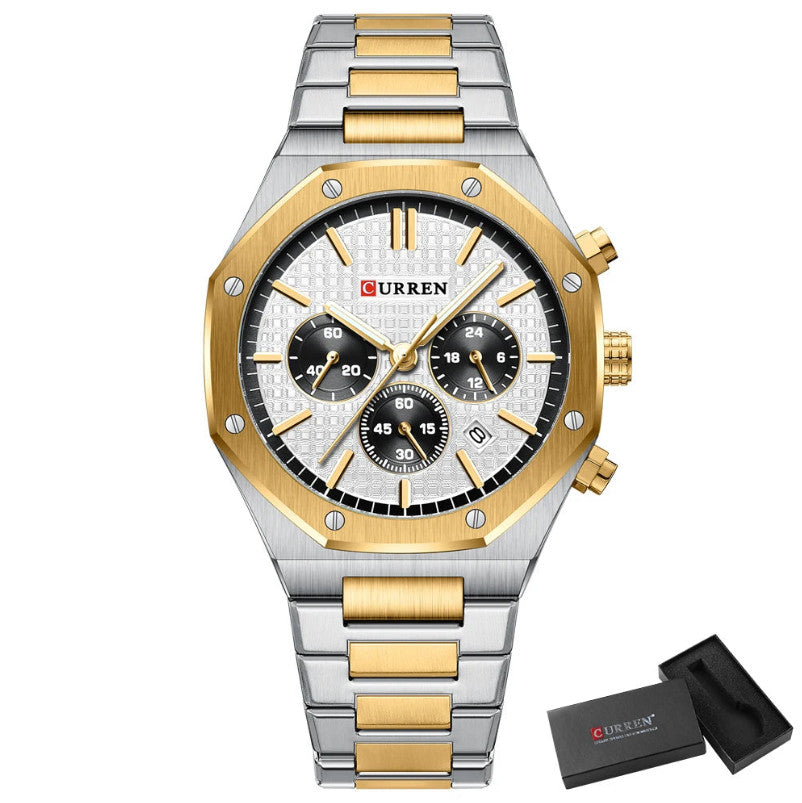 Men's Stainless Steel Quartz Waterproof Watch