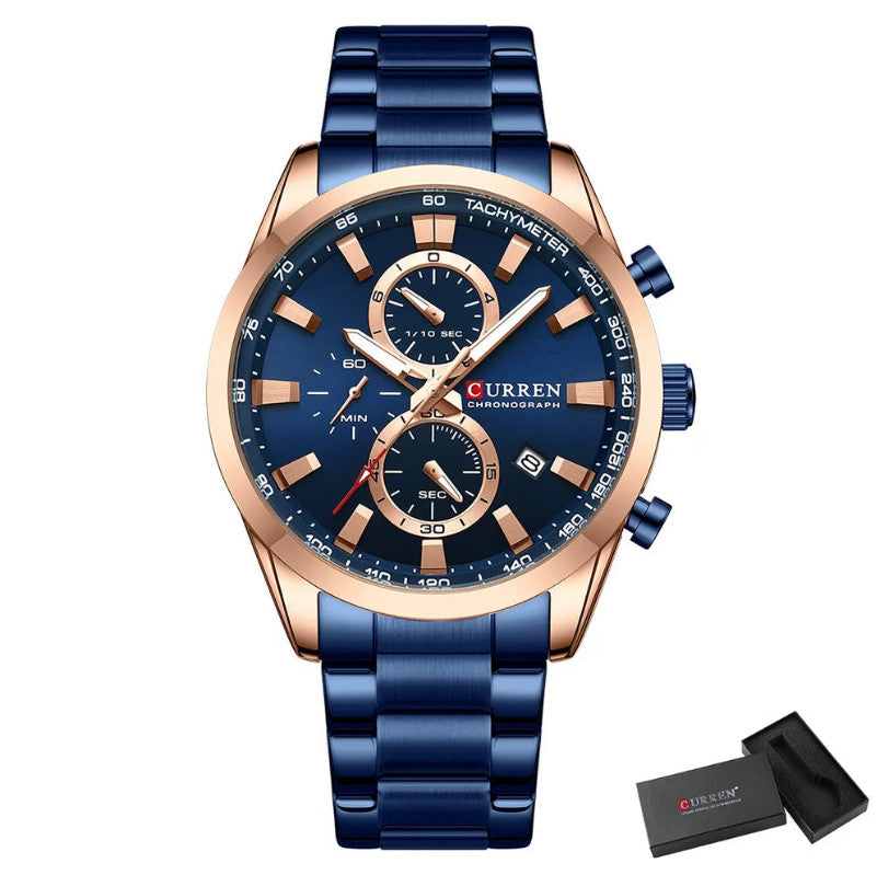 Mens Classic Stainless Steel  Quartz Watch