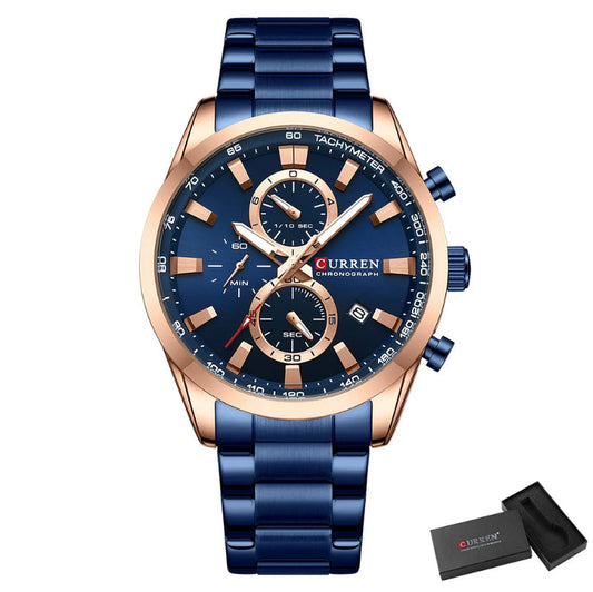 Mens Classic Stainless Steel  Quartz Watch
