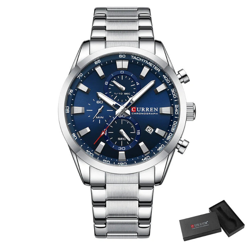 Mens Classic Stainless Steel  Quartz Watch