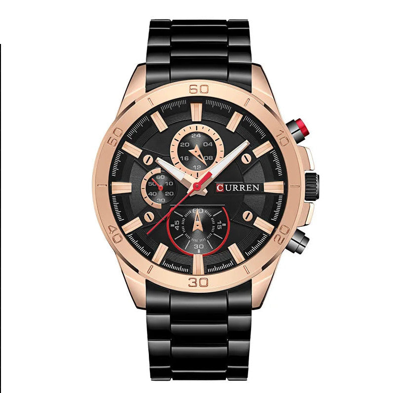 Mens Stainless Steel Casual Quartz Analog Sport Watch