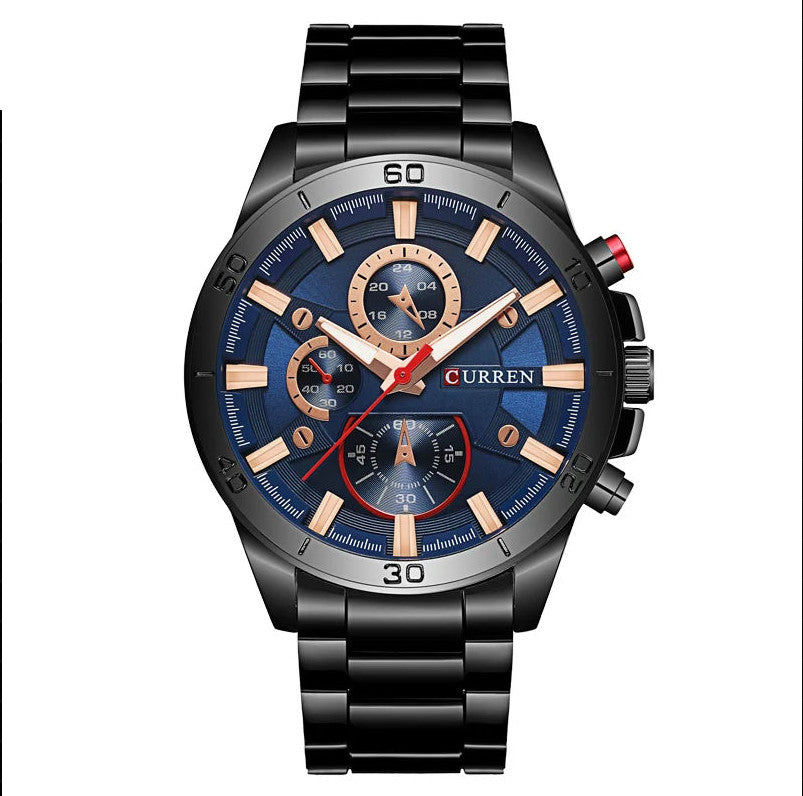 Mens Stainless Steel Casual Quartz Analog Sport Watch