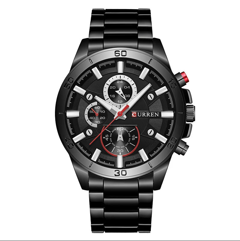 Mens Stainless Steel Casual Quartz Analog Sport Watch