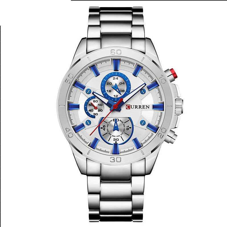 Mens Stainless Steel Casual Quartz Analog Sport Watch