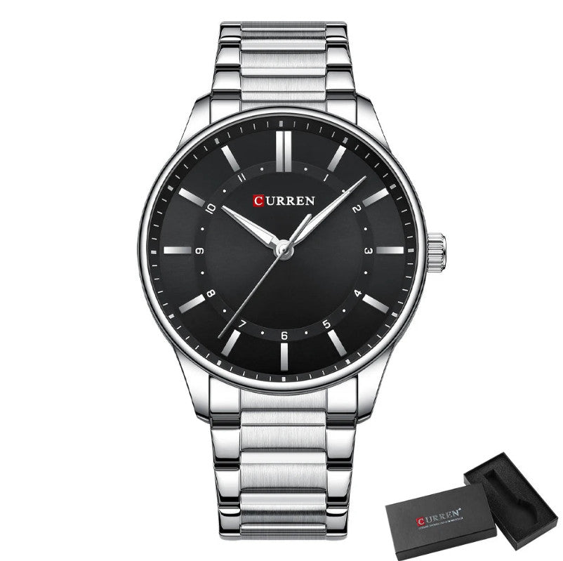 Mens Stainless Steel Casual Quartz Watch