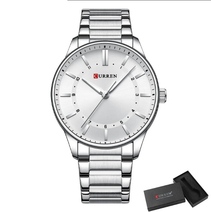 Mens Stainless Steel Casual Quartz Watch