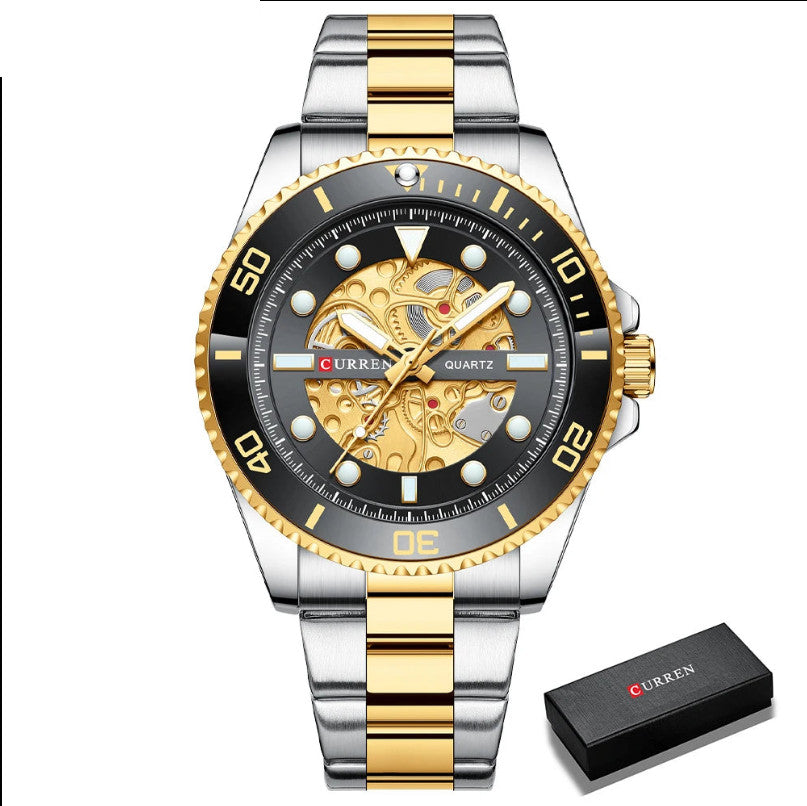 Mens Stainless Steel  Lumious Quartz Watch