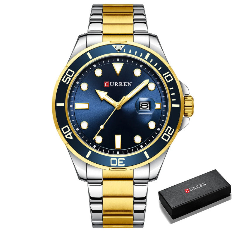Mens Stainless Steel Quartz Business watch