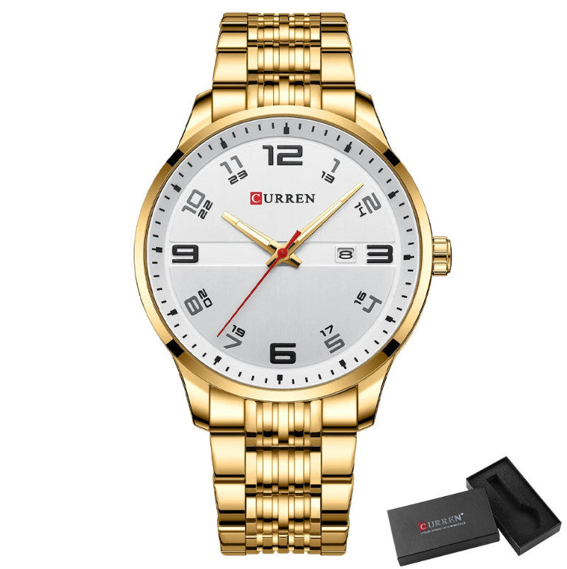 Mens Stainless Steel Quartz Luminous Watch
