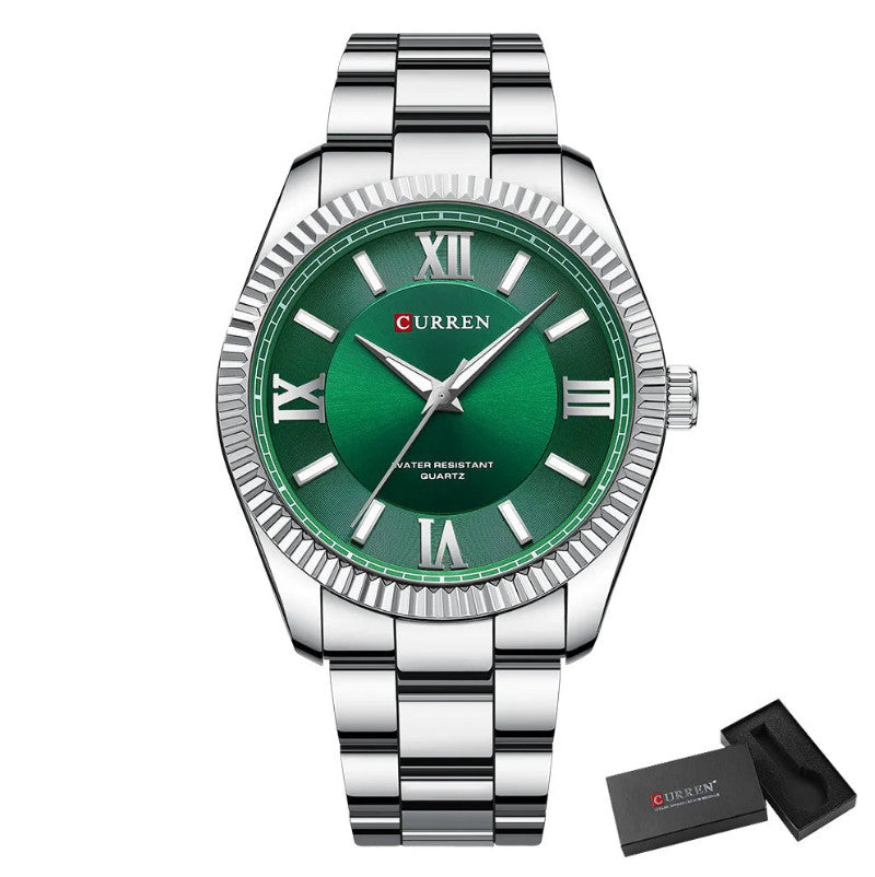 Mens Thin Stainless Steel Business Quartz Watch