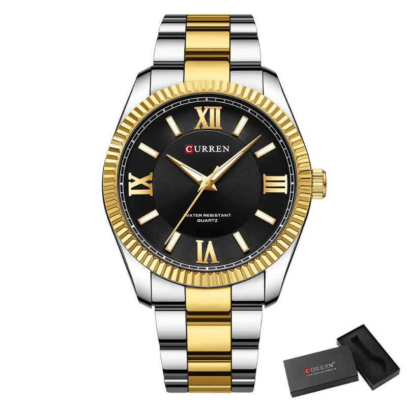 Mens Thin Stainless Steel Business Quartz Watch