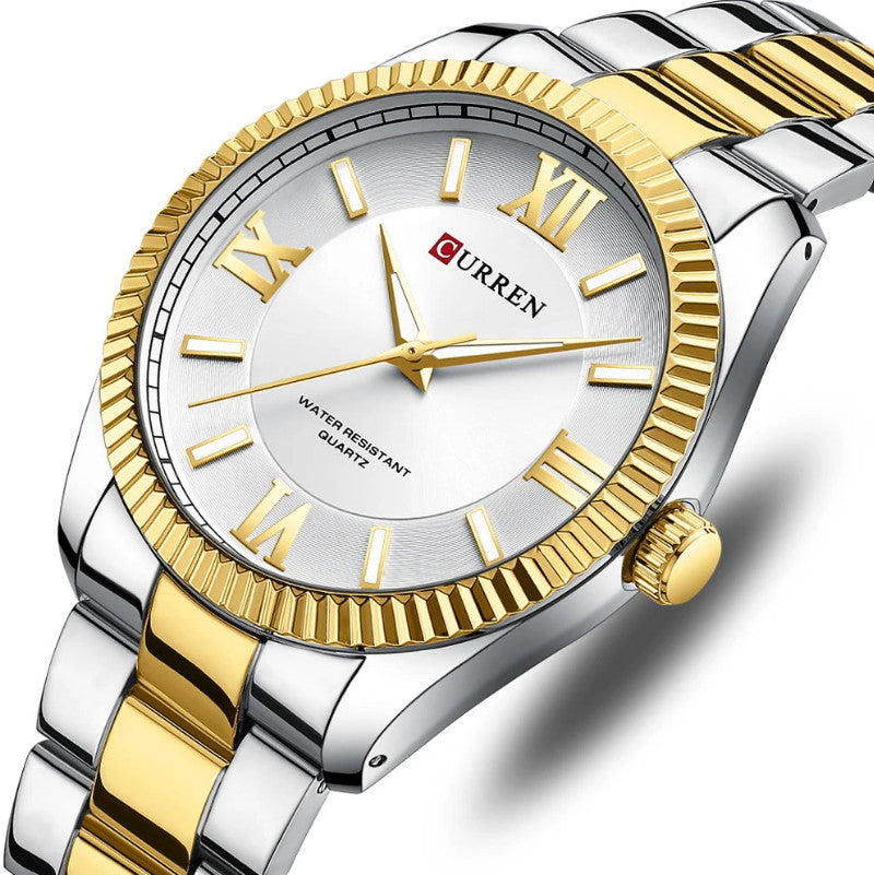 Mens Thin Stainless Steel Business Quartz Watch