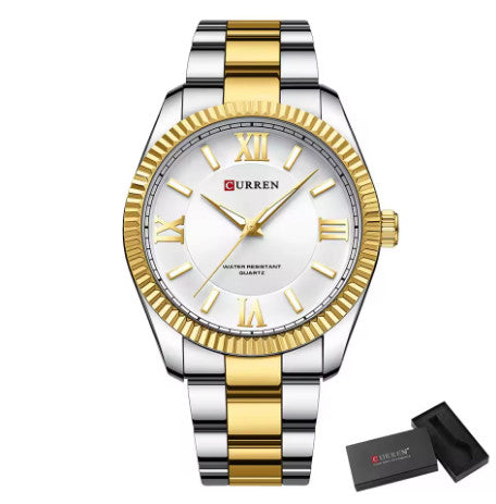 Mens Thin Stainless Steel Business Quartz Watch