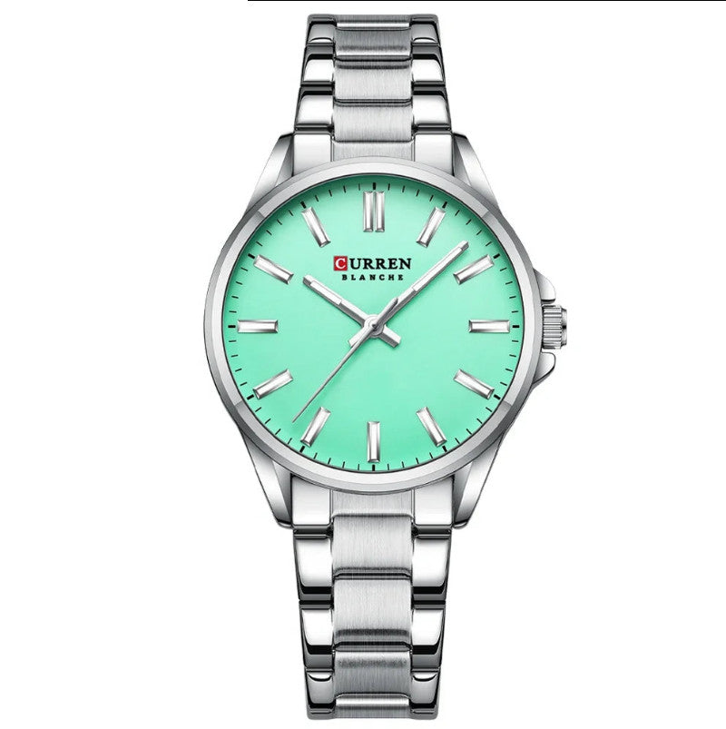 Womens  Stainless Steel Casual Round Dial Quartz Watch