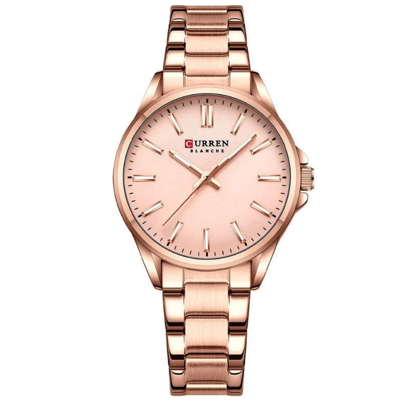 Womens  Stainless Steel Casual Round Dial Quartz Watch