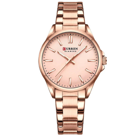 Womens  Stainless Steel Casual Round Dial Quartz Watch