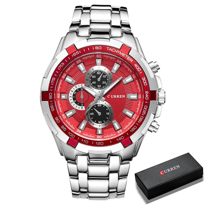 Mens  Steel Quartz Analog Sports Watch