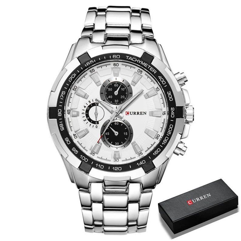 Mens  Steel Quartz Analog Sports Watch