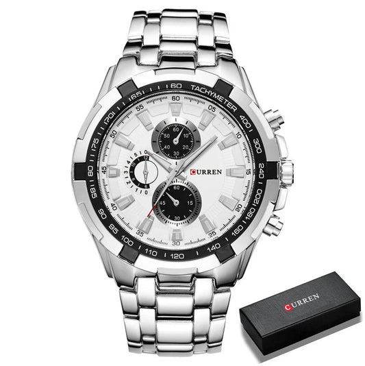 Mens  Steel Quartz Analog Sports Watch