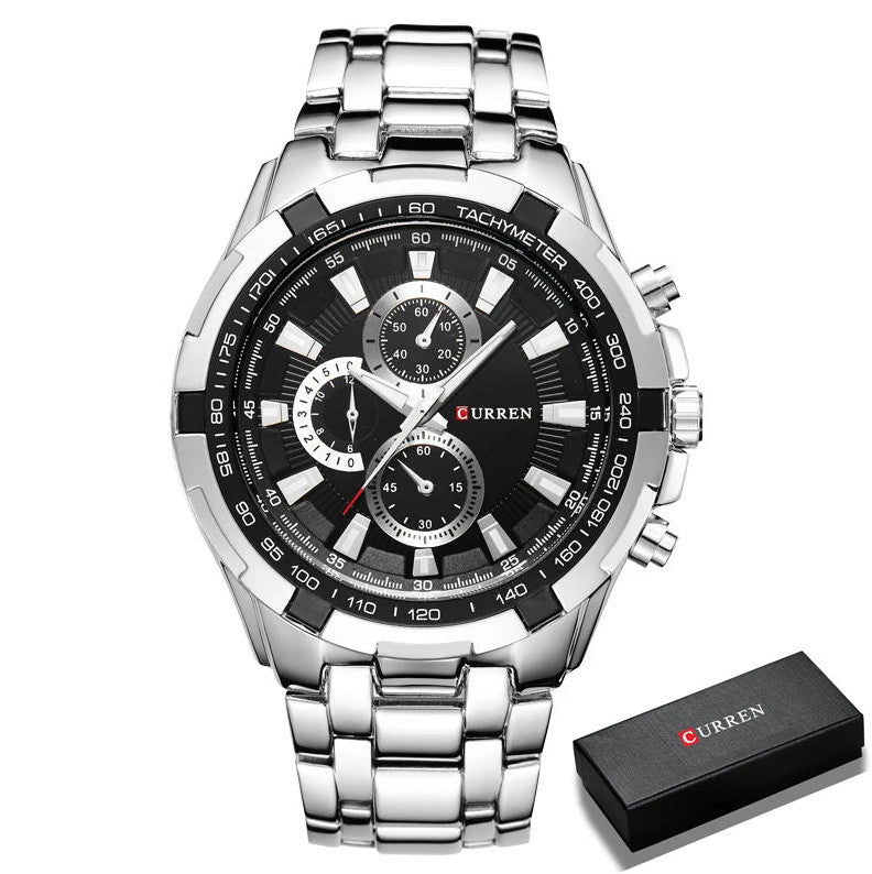 Mens  Steel Quartz Analog Sports Watch
